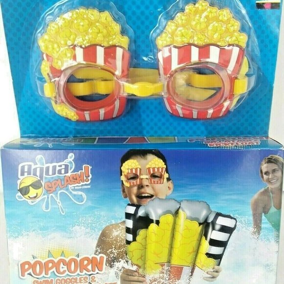 Aqua Splash Popcorn Swim Goggles And Kickfloat Set - Picture 1 of 3